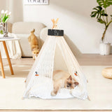 Tipi-tent Hond, Tipi-tent voor huisdieren Hondentent Kattentent Huisdierententen Huizen Huisdier-tipi met kussen Afneembaar en wasbaar Huisdierbed 50 x 50 x 60 cm