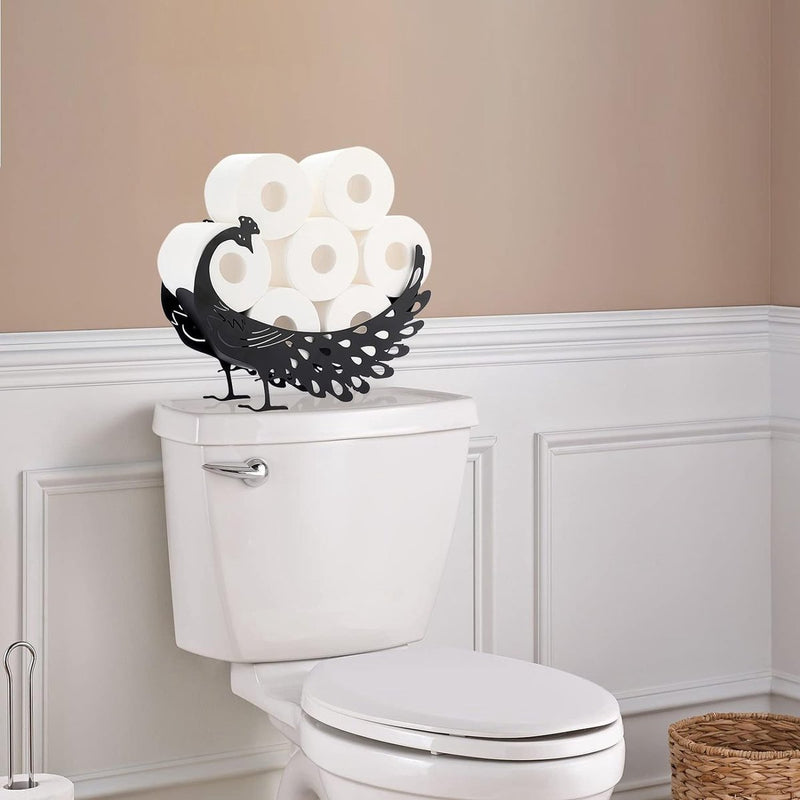 toiletrolhouder zwarte pauw toiletrolhouder van metaal toiletrolhouder verticale papierhouder toiletrolhouder handdoekhouder ambachtelijke decoratie voor badkamer woonkamer keuken hotel