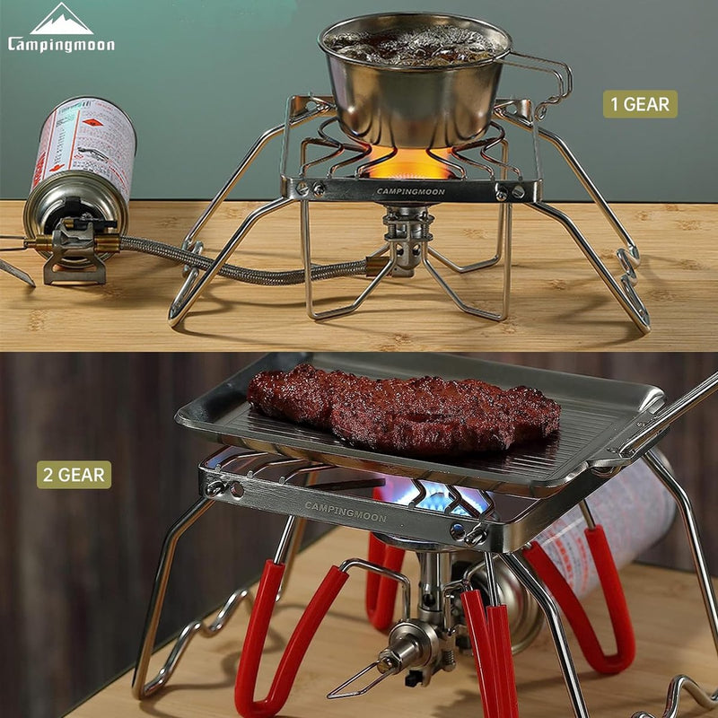 Campingmoon Mini kampvuur opvouwbaar grillrooster 304 roestvrij staal draagbaar met draagtas op poten