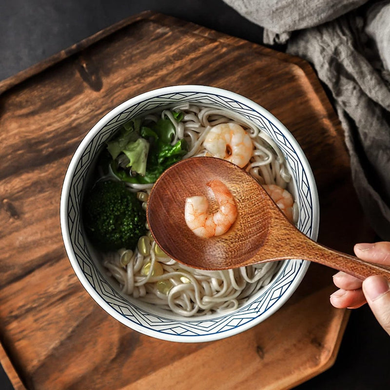 Natuurlijke houten lepels, 4 stuks, houten lepels, eetlepels, soeplepel, houten lepel, Japanse stijl, houten lepel, havermoutpap, lepel voor pap, soep, ramen, hotpot, restaurant, huishouden
