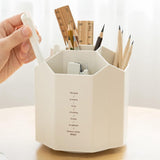 360 graden draaibare bureau-organizer, multifunctionele pennenhouder, gepersonaliseerde creatieve kantoorpennenhouder, multifunctionele opbergdoos (niet-recht wit)