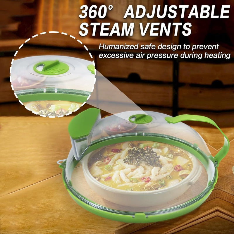 Magnetron Voedsel Bell Plaat Deksel Voorkom Spatten Helder met Ventilatie en Handgrepen Hittebestendige Deksels (Pack van 1)