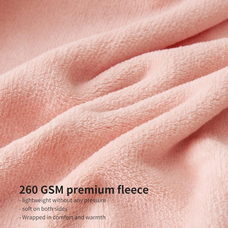 Knuffeldeken, pluizige deken, roze, fleecedeken, 150 x 200 cm, XL, warme bankdeken, knuffelige woondeken, roze, zacht, als woonkamerdeken, bankdeken voor de winter