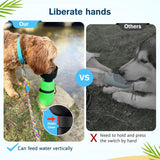 Drinkfles honden voor onderweg, hondendrinkfles, siliconen waterfles hond met opvouwbare waterschaal, hondendrinkfles voor onderweg. Huisdierdrinkbak, draagbaar, groen, M, 500 ml