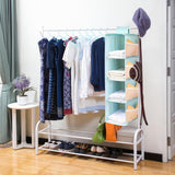 Hangorganizer, 4 compartimenten Hangplank met 12 mesh zijvakken, opvouwbaar en ruimtebesparend, hangende stoffen kast, hangende opbergkast organisator, blauw (22 x 30 x 80 cm)