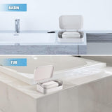 Zeepkist met deksel, zeepkist op reis Waterdichte zeepbakje met afvoer, draagbare rechthoekige zeepkist voor zeepkist op reis (wit)