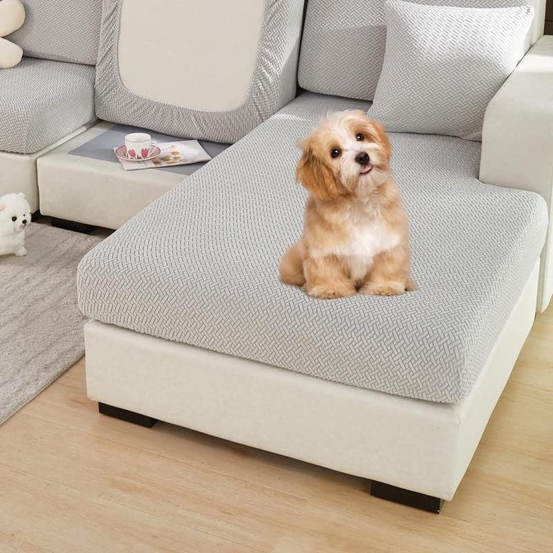 Zitbank, kussenhoes, stretch bankhoes, universele elastische bankzithoes, antislip bankhoes beschermhoes voor bankkussen L-vormige chaise lounge meubelbescherming