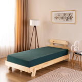 Renforce katoenen hoeslaken, 100% katoen, zacht en ademend, 90 x 200 x 30 cm, jersey bedlaken/donkergroen