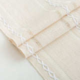Tafelloper, beige boho polyester geurloze tafelloper, landelijke tafelloper met kwastjes 228 x 32 cm – beige crème