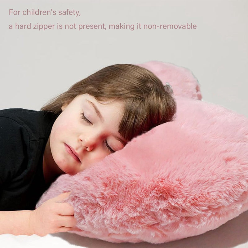 Hartkussen, roze hartvormig kussen, knuffelkussen, liefdes sierkussen, esthetisch, pluche kussen voor woonkamer, bank, kind, slaapkamer, bed, cadeau 26 x 36 cm