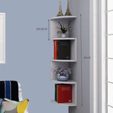 Wandgemonteerde hoekplanken, klassieke radiale hoekwandplank met 5 lagen voor opslag, boekenkast