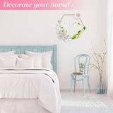 6 stuks metalen ringen om te knutselen, 20 cm zeshoekige decoratieve metalen ring met 6 houten standaarden, gouden draadringen om te knutselen, metalen decoratieve ringen voor doe-het-zelf handwerk, bruiloft, feest, tafelversiering