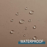 Set van 2 outdoorgordijnen, zonwering & inkijkbescherming, balkongordijn, outdoorgordijn, waterdicht, gordijn met inslagringen, paviljoen en terras, H 243 x B 132 cm, cappuccino