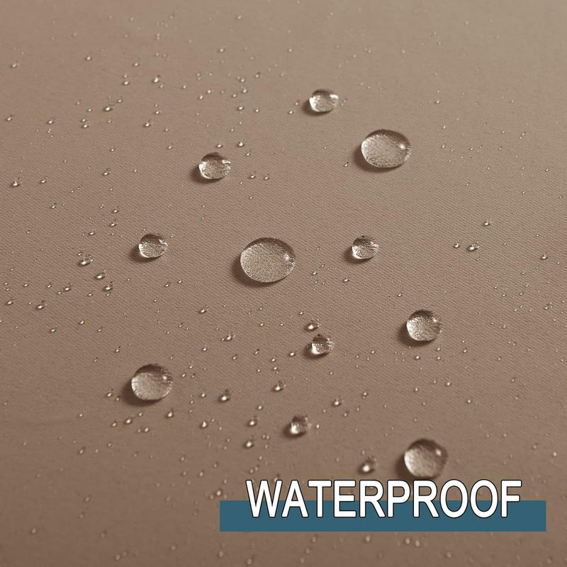 Set van 2 outdoorgordijnen, zonwering & inkijkbescherming, balkongordijn, outdoorgordijn, waterdicht, gordijn met inslagringen, paviljoen en terras, H 243 x B 132 cm, cappuccino