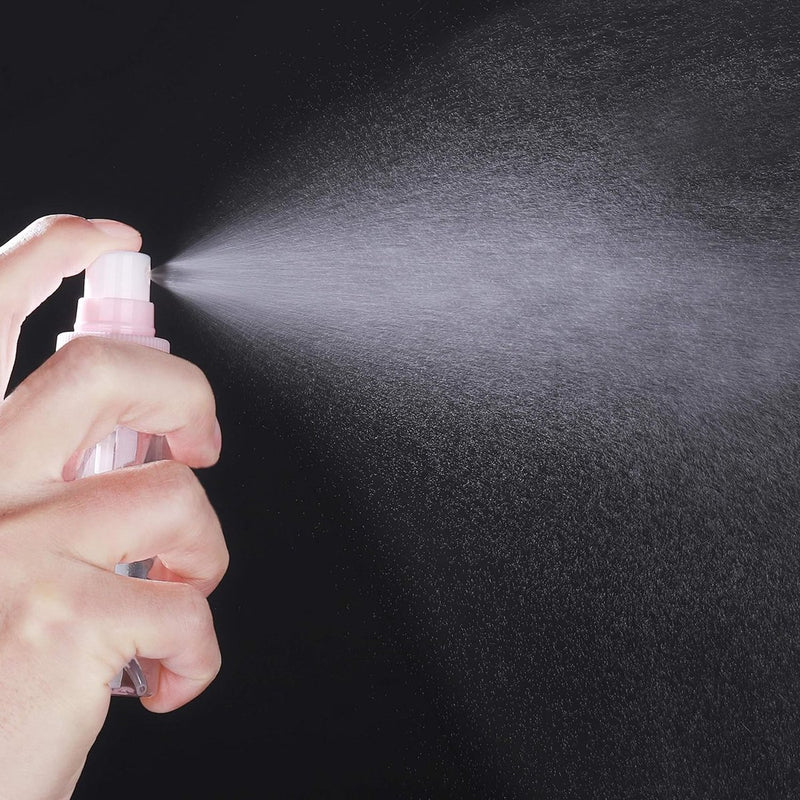 Lege reisflessen set kleine cosmetische container, navulbaar voor vliegtuigshampoo vloeistof draagbare vlucht handbagage accessoires met transparante toilettas, 12 stuks, roze