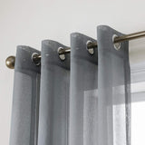 Transparante decoratieve gordijnen voor balkondeur voile gordijnen met ogen faux linnenlook grijs gordijn voor slaapkamer woonkamer H 245 x B 140 cm set van 2
