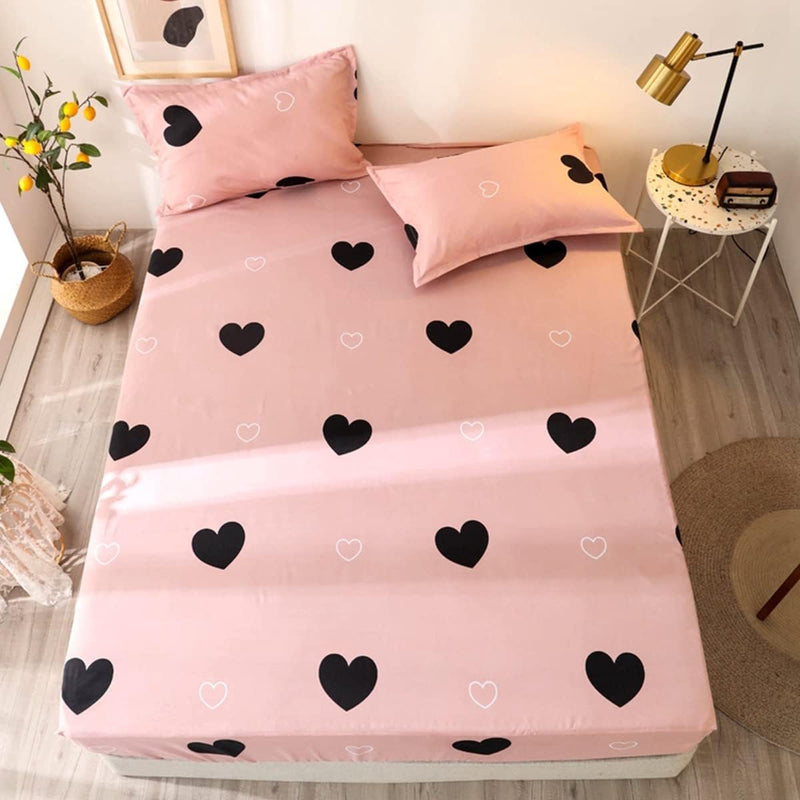 Hoeslaken 120x200 cm kindermatrasbeschermer, roze hoeslaken voor eenpersoonsbed boxspringbed - 100% microvezel zacht laken geschikt voor matrassen tot 25-30 cm