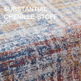 Loper voor de gang, abstract tapijt, laagpolig, dunne tapijten, geometrisch keukentapijt, tapijtloper, slaapkamer, woonkamer, eetkamer, werkkamer, kantoor, opvouwbaar, 60 x 210 cm, donkerrood