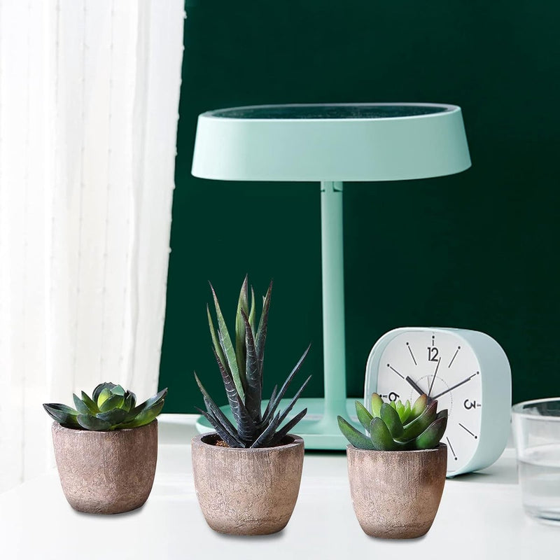 3 stuks kunstvetplanten, kunstplanten met potten, tafeldecoratie, decoratieve planten, bureauplant voor badkamer, woonkamer, kantoor (A