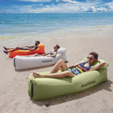 Opblaasbare ligstoel, waterdichte opblaasbare bank met draagbare rugzak, opblaasbaar bed voor reizen, camping, zwembad (groen)