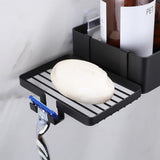 Doucheplank, zonder boren, doucheplank, zwart, shampoohouder voor douche, douchemand, roestvrij staal, 3 stuks