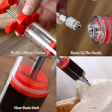 Vleesspuit marinadespuit 30 ml BBQ braadspuit van kunststof met 3 naalden kruidenspuit vleespyze voor BBQ Grill vlees rund