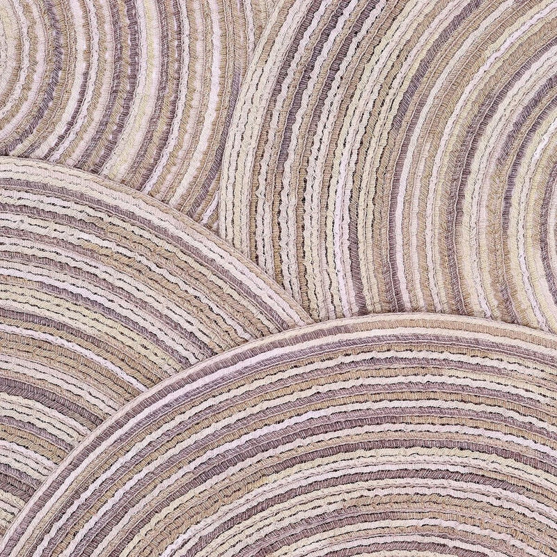 Geweven ronde placemats met 8, 38 cm placemats van katoen en 11 cm onderzetter, hittebestendige wasbare placemats voor keuken, eettafel (grijs)