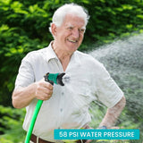 8 sproeikoppen, flexibel, licht, robuust en 10 m lang, knikvrij, lekvrije waterslang, tuinslang met 15 mm aansluiting, groen