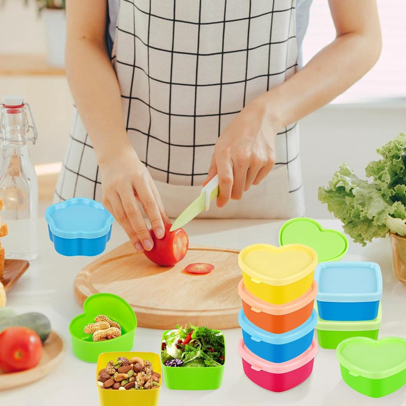 15 stuks kleine kunststof vriesdozenset, vershouddozen met deksel, plastic dozen met deksel, invriesdozen met deksel, kleine dozen met deksel, in elkaar stapelbaar, kleurrijk