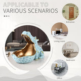 Schaal nijlpaard, hars sleutelhouder figuur, grote mond nijlpaard standbeeld tafeldecoratie, moderne sleutelschaal voor hal, woonkamer, kantoor, geschenken, decoratie, groen-klein