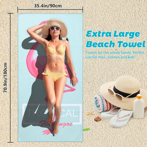 Microvezel strandhanddoek, extra groot, 180 x 90 cm, microvezel handdoeken, super absorberend, sneldrogend, licht, compact, zandvrij, strandhanddoek, strandhanddoek, badhanddoek