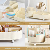 Make-up organizer Draaibaar, 2 in 1 cosmetische organizer, organizer kaptafelborstel, make-up organizer voor kaptafel slaapkamer badkamer