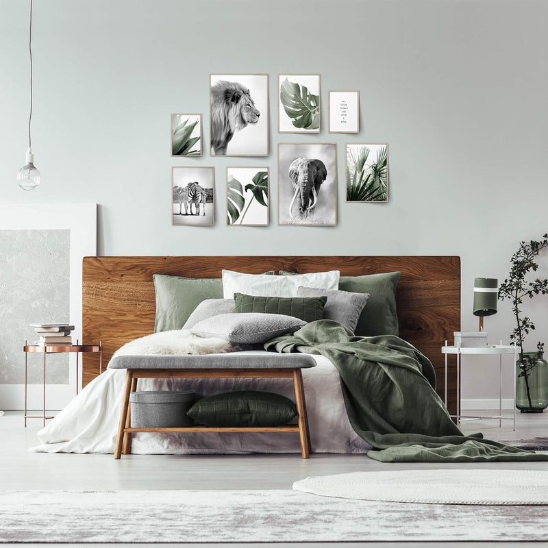 Infinity Wild & Free Posterset, Stijlvolle Dubbelzijdige Botanische & Dieren Foto's Woonkamer Slaapkamer Kantoor Decoratie (L | 2x A3 | 4x A4 | 2x A5 | zonder lijst, Wild & Free)