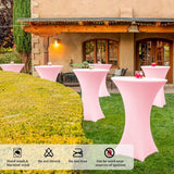 Set van 3 stretch-bartafelhoezen voor bistrotafels, diameter 80-85 cm, elegante versteviging in het voetgedeelte, stretch-covers roze hoezen voor bartafels en bistrotafels (80 x 110 cm, roze).