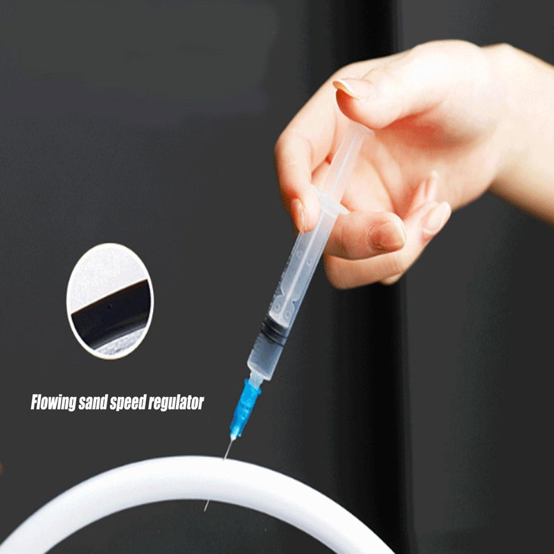 Zandfoto's voor draaien, 3D Zandloper - Zandfoto Geschenken Zandloper Decoratie 3D Zandloper Diepzee Zand Landschap Esthetisch voor Kantoor Woonkamer Bureau Volwassenen Kinderen (Blauw, 7 inch)