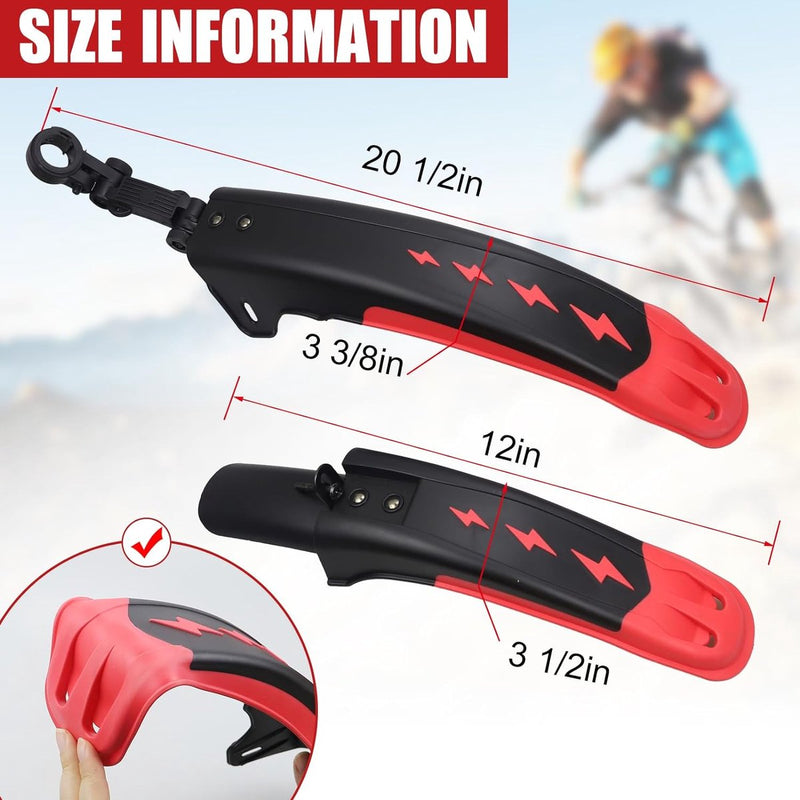 Steekspatbordenset voor en achter, universeel voor mountainbike, mountainbike, racefiets, snelspanner, geschikt voor fietsen van 20-29 inch