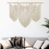Grote macramé wandtapijt, Boheems chic, geweven wandtapijt, boho, wanddecoratie, katoenen touw, wandtapijt, muurdecoratie, kunsthandwerk voor slaapkamer, woonkamer, woning, wandgordijn,