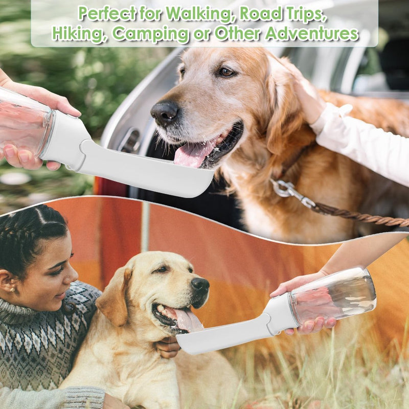 Waterfles voor honden, 550 ml, opvouwbare hondendrinkfles, draagbare drinkfles voor honden voor onderweg, waterbak voor huisdieren, lekvrij, waterdispenser voor honden, wandelen, reizen en