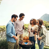 Kippenbraad, kippengrill van koolstofstaal, demonteerbare kippenbrader met afdruipbak, voor oven of grill, accessoires, kippenbrader, thuis BBQ