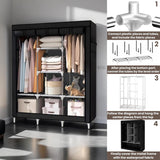 Kledingkast Draagbare stof, kledingkast voor opslag, waterdichte kledingkast, kledingopbergorganisator voor thuis, slaapkamer en woonkamer. (130x170x45cm)