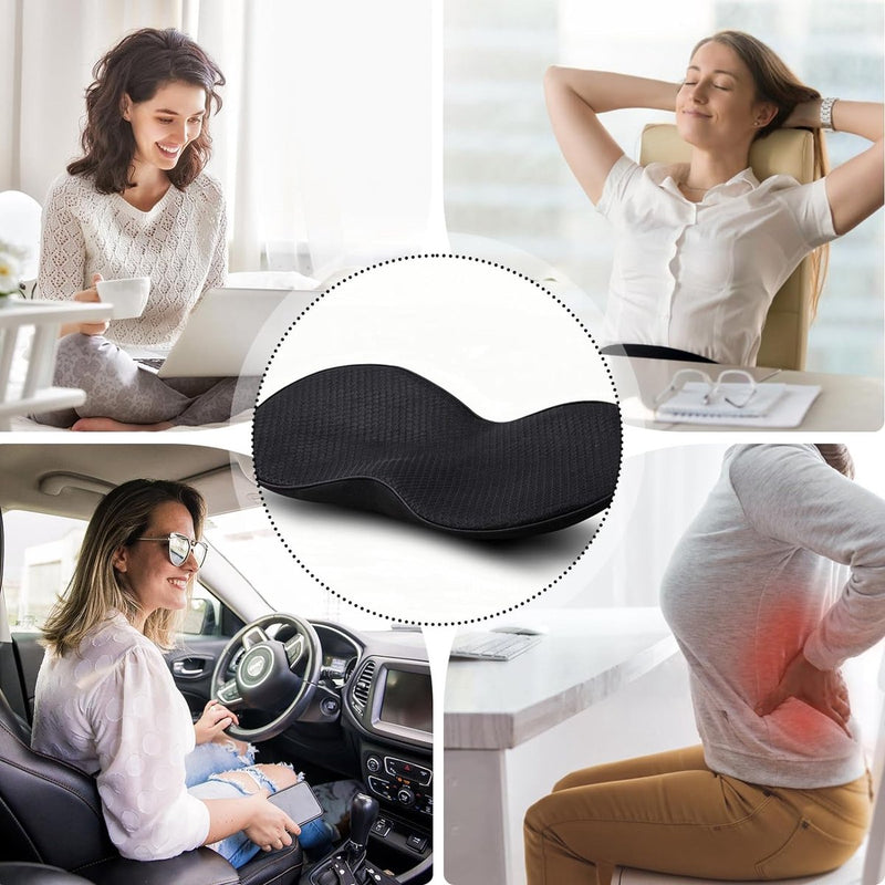 Wigkussen voor de auto, autostoelkussen, traagschuim, orthopedisch zitkussen, autostoel voor auto's, voertuigen en bureaustoel