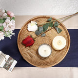 Rotan dienblad met handgrepen Rond geweven rieten dienblad Rieten dienblad Rotan dienblad Decoratieve serveermand Opbergmand voor fruitbrood Koekjes Snoepspeelgoed 30CM