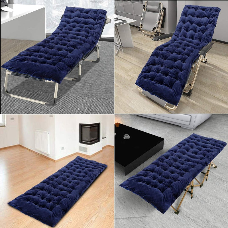 XL matras voor campingbed, zacht comfortabel katoen dik slaapmatras pad, dik marineblauw