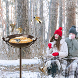 Vogelbad, vogelbad, waterbad, waterbak, waterschaal, stekker, bruin ijzer, vrijstaande vogelbadjeskom met 3 vogelstandbeelden, Birdbath & Birdfeeder Garden Yard Lawn Decor (bruin)