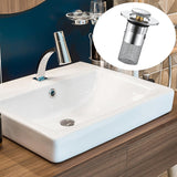 Set van 2 gootsteenpluggen, afvoerzeef, afvoerfitting, wastafel, universele pop-up gootsteenplug, roestvrij staal, voor 34-40 mm afvoerafvoerplug voor badkuip