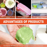 18-delige siliconen dekselset - herbruikbare siliconen deksels voor potten - extra scheurbestendig en rekbaar, geschikt voor de meeste containers - premium deksels voor blikjes en kommen