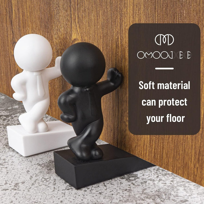 2 stuks decoratieve buddy-deurstopper, effectief om uw deur open te houden, zwart en wit