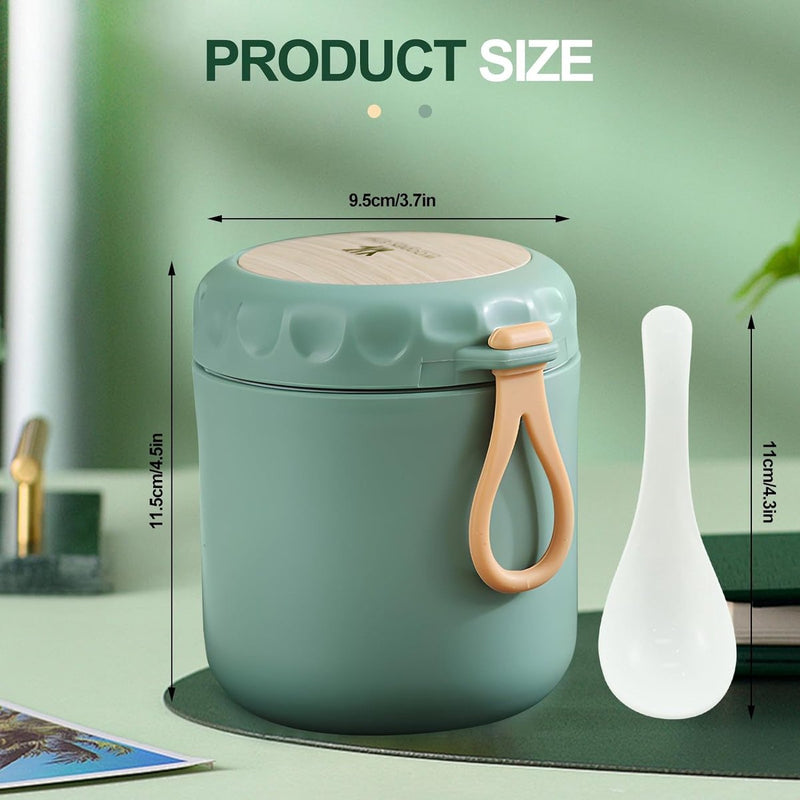 Mueslibeker to go, praktische yoghurtbeker & mueslibeker met lepel, lunchpot, levensmiddelenhouder, geschikt voor vriezer, magnetron en vaatwasser, Nordic Green + Nordic Beige