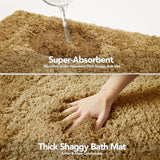 Badmat, wasbaar, badmat, antislip, absorberend, microvezel, badmat voor douche, bad en toilet, 50 x 80 cm, taupe, 1 stuk