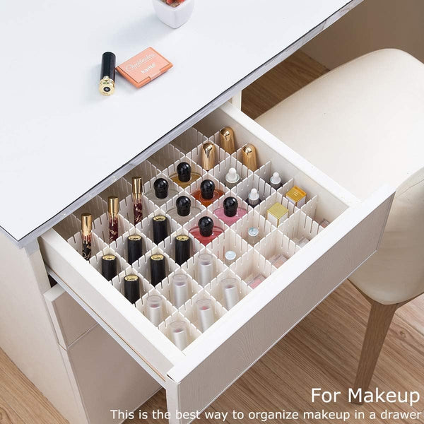 Ladeverdeler, verstelbaar, ladeverdeler, 16 stuks, ladeverdeler, lade-indeler, organizer voor kast, ondergoed, sokken, doe-het-zelf, bureau-organizer (wit)